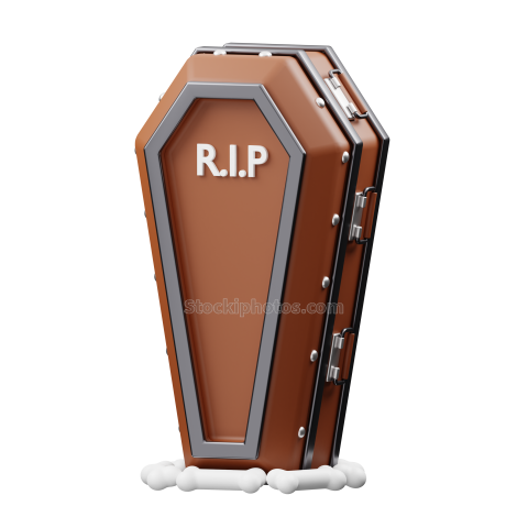 3D Halloween Holiday Celebration Illustration Coffin 4