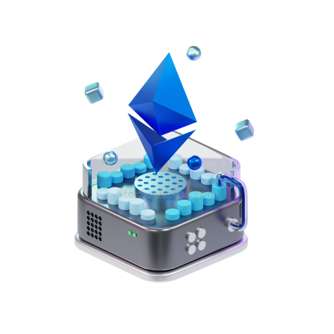 Computer Technology 3D Illustration Crypto ether