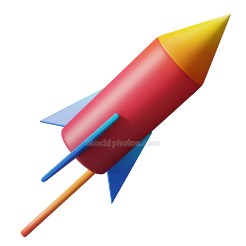 3D School Education Illustration Icon Rocket png0001