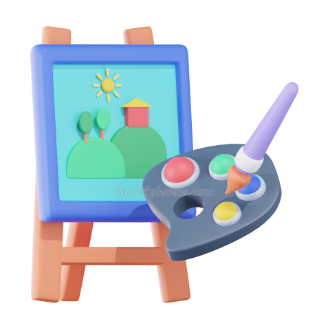 3D School Education and Elearning UI Illustration Icon Art Class