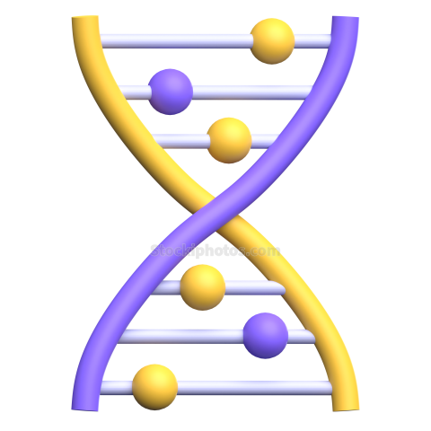 3D Science Education and Elearning Illustration Icon DNA