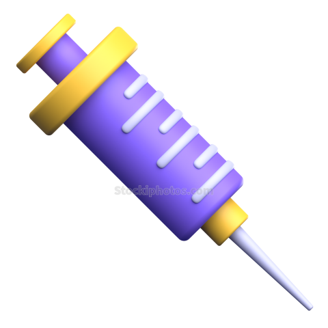 3D Science Education and Elearning Illustration Icon Syringe