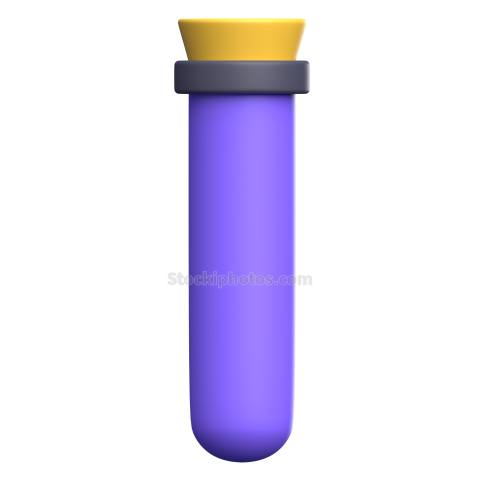 3D Science Education and Elearning Illustration Icon Test Tube