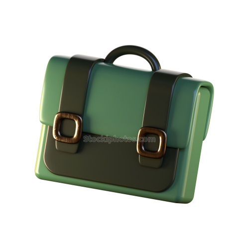 3D School Education and Elearning Illustration Icon briefcase