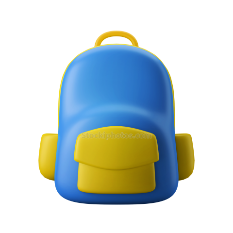 3D School Education and Elearning UI Illustration Icon Bag