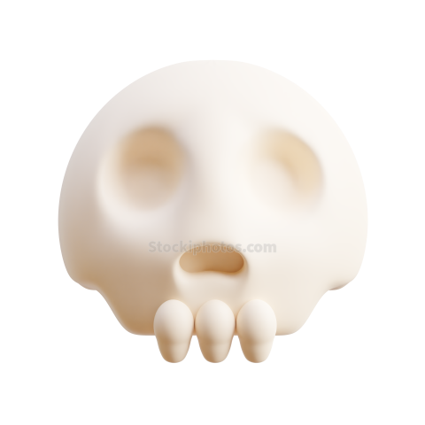 3D Halloween Holiday Celebration Illustration Skull