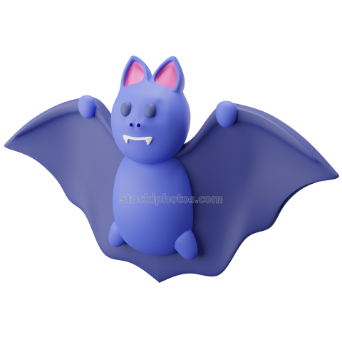 3D Spooky Halloween Holiday Illustration  Bat