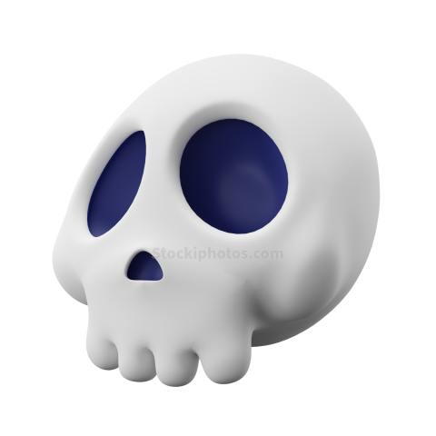 3D Spooky Halloween Holiday Illustration  Skull