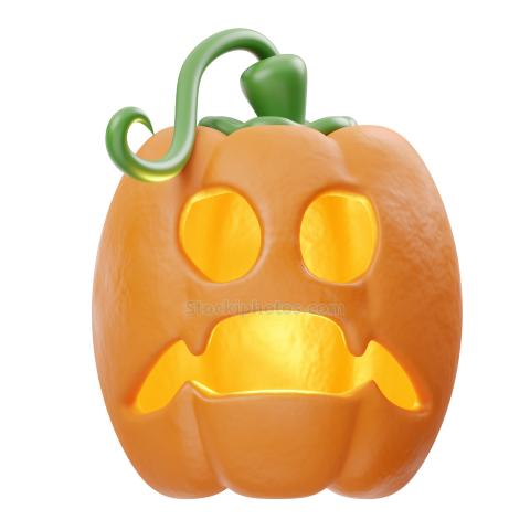 Halloween Fall 3D Illustration Frightened Pumpkin