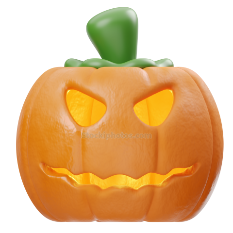 Halloween Fall 3D Illustration Smiling Pumpkin