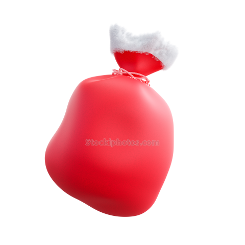 3D Christmas Holidays and Festive Season Illustration icon Santa Bag