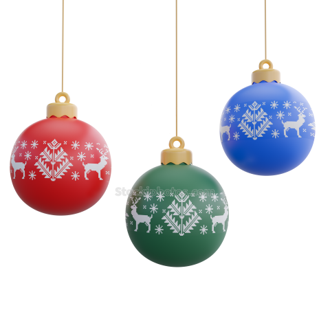 3D Christmas Holidays and Festive Season Illustration icon Ornaments