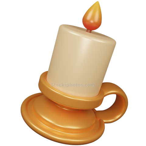 3D Christmas Holiday and Festives Season Illustration icon Candle 1