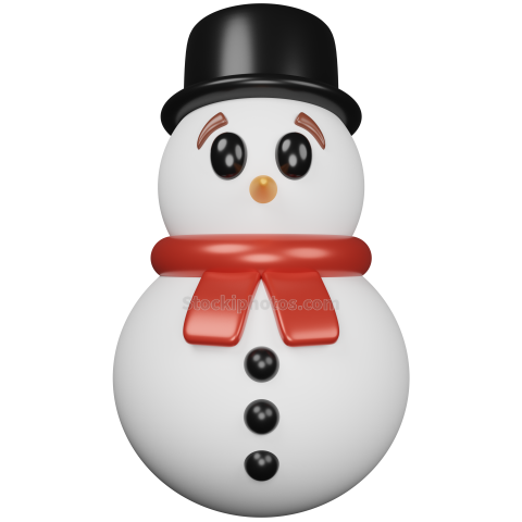 3D Christmas Holiday and Festives Season Illustration icon Snowman 1