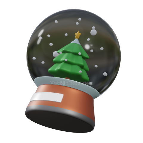 3D Christmas Holiday and Festive Season Illustration icon Snow Ball 2