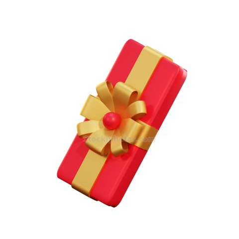 3D Christmas Holiday and Festive Season Illustration icon Giftbox Flat