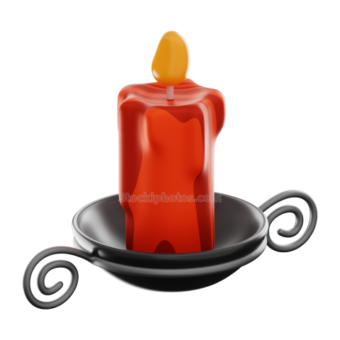 3D Christmas Holidays and Festive Season Illustration icon candle