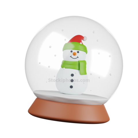 3D Christmas Holiday Illustration crystal ball