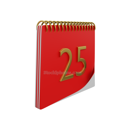 3D Christmas Holiday and Festive Season Illustration icon Calender 03