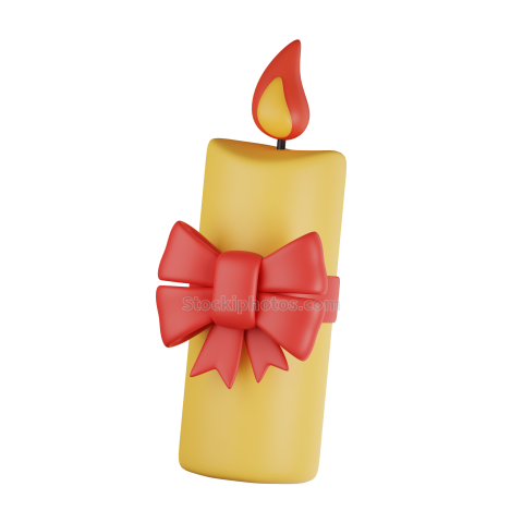 3D Christmas Holiday Illustration candle