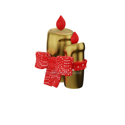 3D Christmas Holiday and Festive Season Illustration icon Gift Candle 013