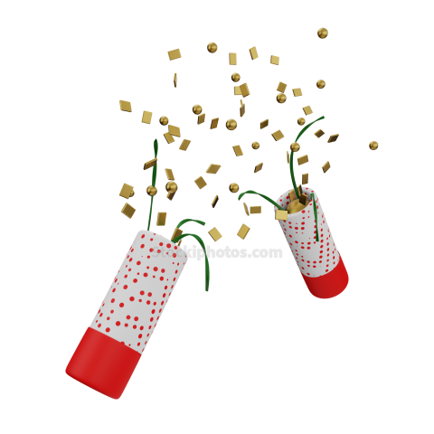 3D Christmas Holiday and Festive Season Illustration icon Party Popper 01