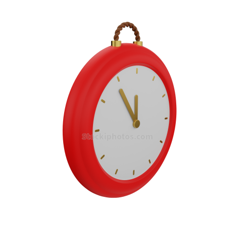 3D Christmas Holiday and Festive Season Illustration icon Clock 01