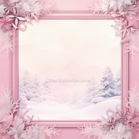 Winter Frames Pink Christmas Background (1)