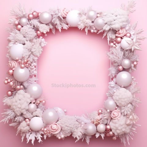 Winter Frames Pink Christmas Background (7)