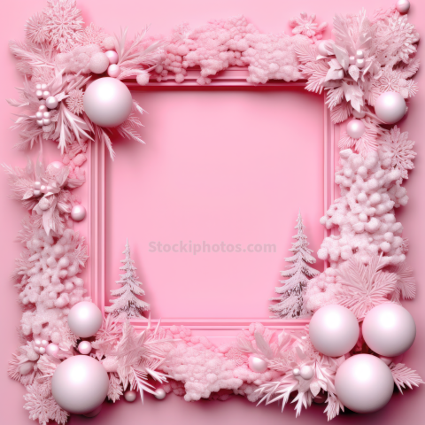 Winter Frames Pink Christmas Background (8)