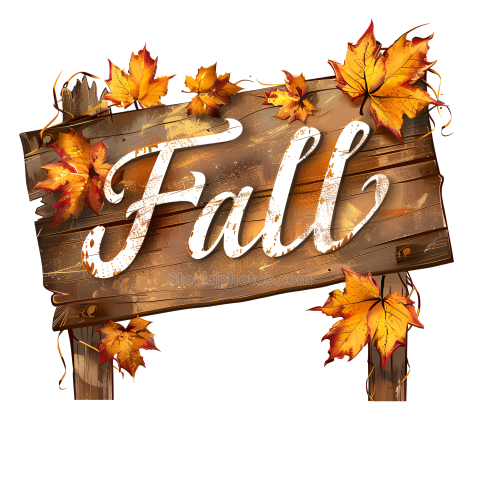 The Fall October Autumn Wooden Signs Clipart (9)