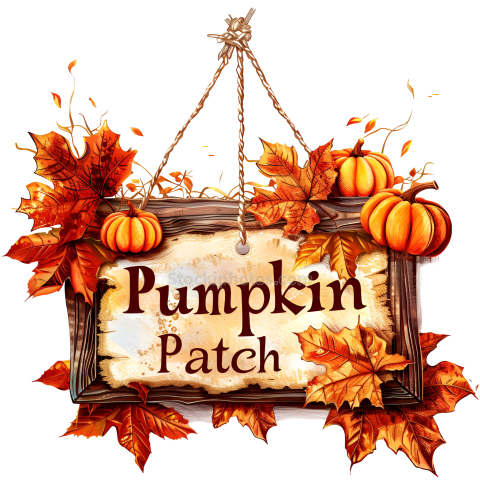 The Fall October Autumn Wooden Signs Clipart (19)