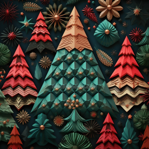 3D Christmas Festive Holidays Decoration Background (2)