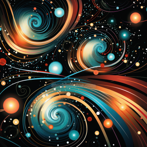 Psychedelic Tinsel Wonderland Background Illustration (7)