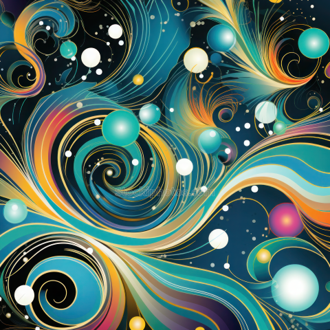 Psychedelic Tinsel Wonderland Background Illustration (10)