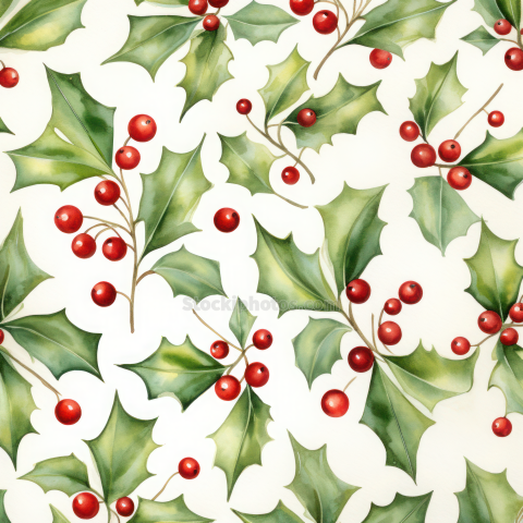 watercolor Christmas pattern background (10)