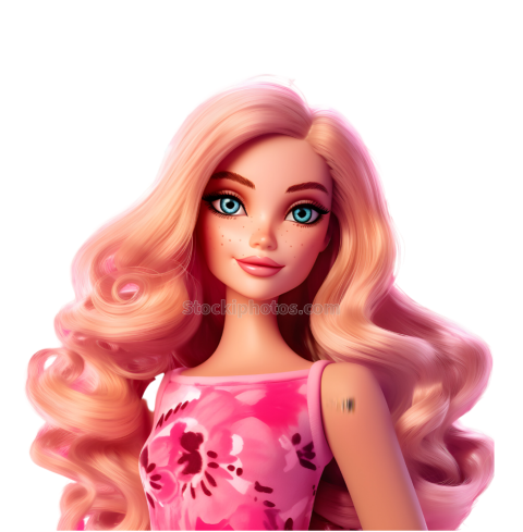 Pink Fashion Woman Doll Mascotes Character Illustration (21)